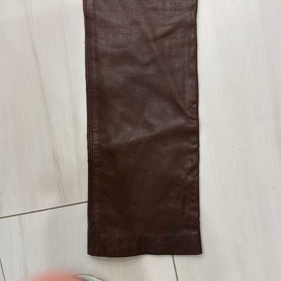 Vintage Cynthia Rowley Brown Leather Pants Size 4 - Picture 8 of 11